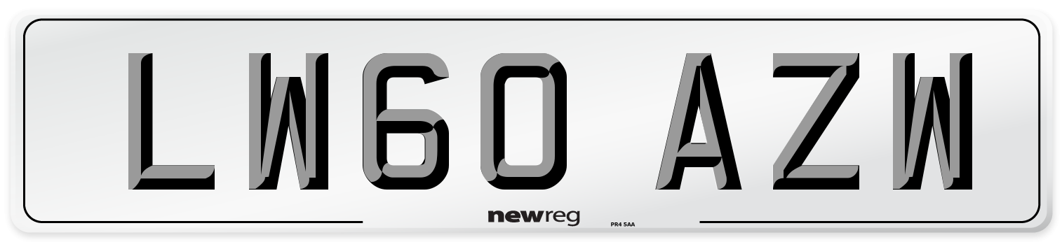 LW60 AZW Number Plate from New Reg